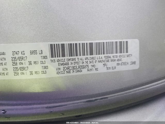 2018 CHRYSLER PACIFICA 2C4RC1BG3JR356075 Photo 8