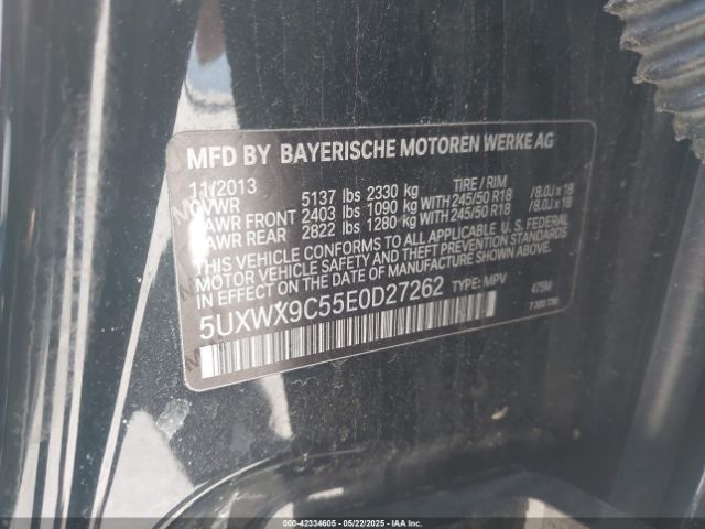 5UXWX9C55E0D27262 BMW X3 Xdrive28i
