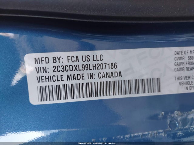 Dodge 2020 2020 2C3CDXL99LH207186 Image 9