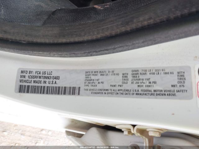 1C6SRFMT8NN313403 RAM 1500 Big Horn