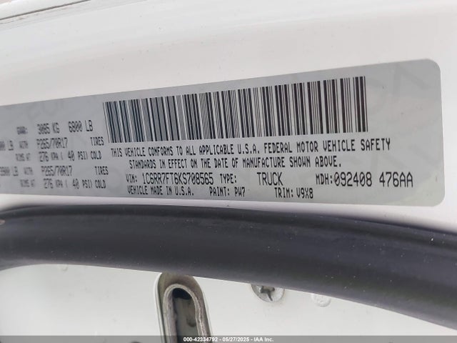RAM 2019 2019 1C6RR7FT6KS708565 Image 9