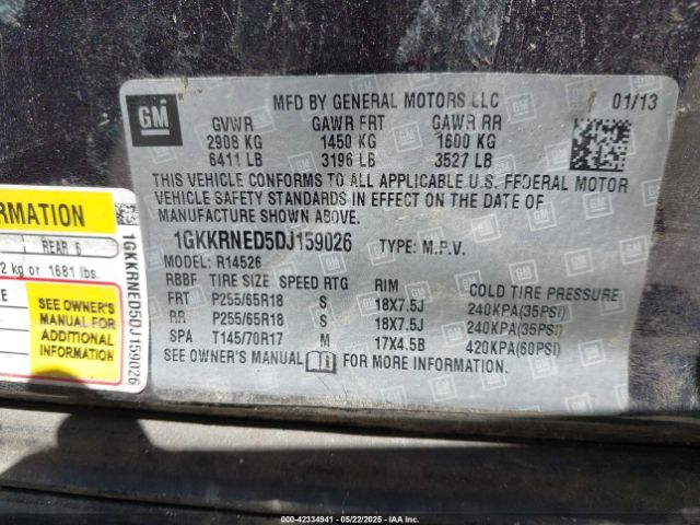 2013 GMC ACADIA 1GKKRNED5DJ159026 Photo 8