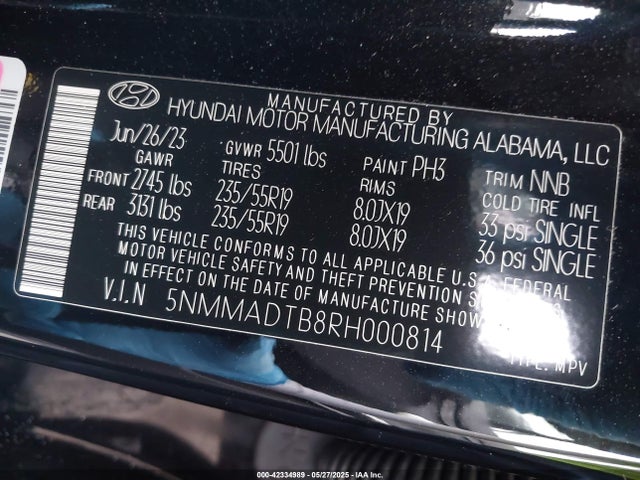 5NMMADTB8RH000814 Genesis t-gdi theta iii