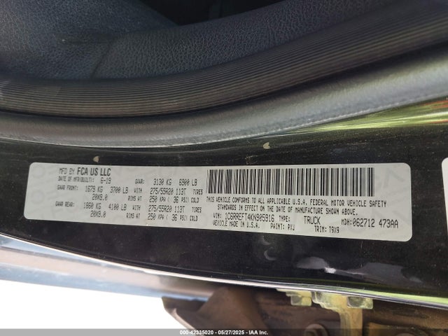 1C6RREFT4KN905916 RAM 2019
