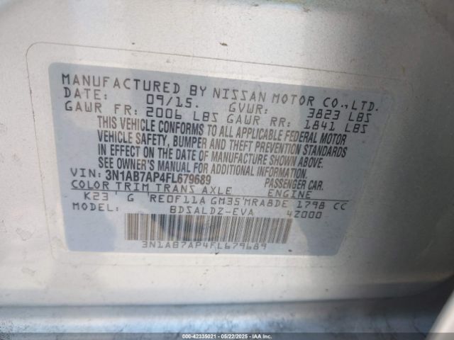 3N1AB7AP4FL679689 Nissan 2015