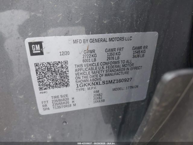 1GKKNXLS1MZ160927 GMC Acadia Awd Denali