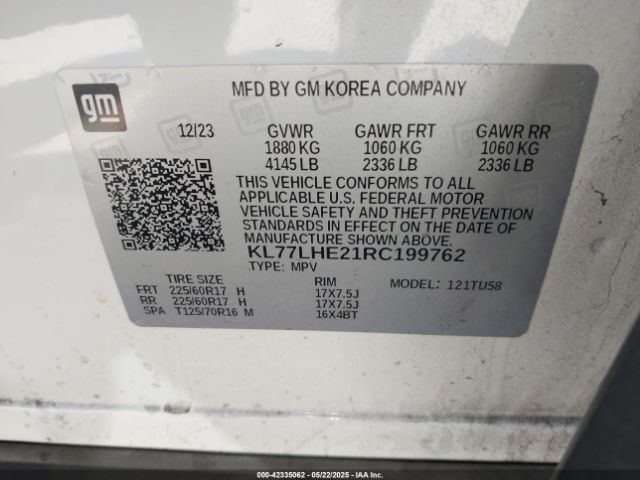 2024 CHEVROLET TRAX KL77LHE21RC199762 Photo 8