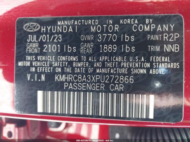 KMHRC8A3XPU272866 Hyundai Venue Limited