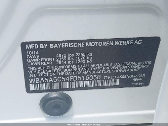 2015 BMW 528I WBA5A5C54FD516058 Photo 8