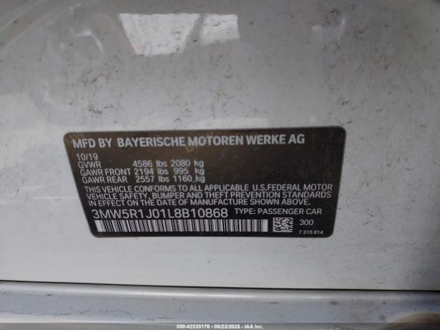 3MW5R1J01L8B10868 BMW 330I