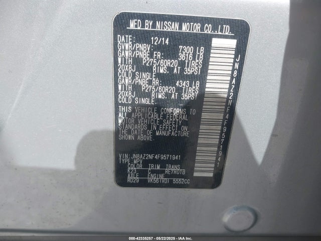 JN8AZ2NF4F9571941 Infiniti QX80