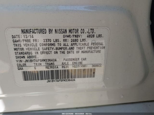 2015 INFINITI Q50 JN1BV7AP5FM336424 Photo 8