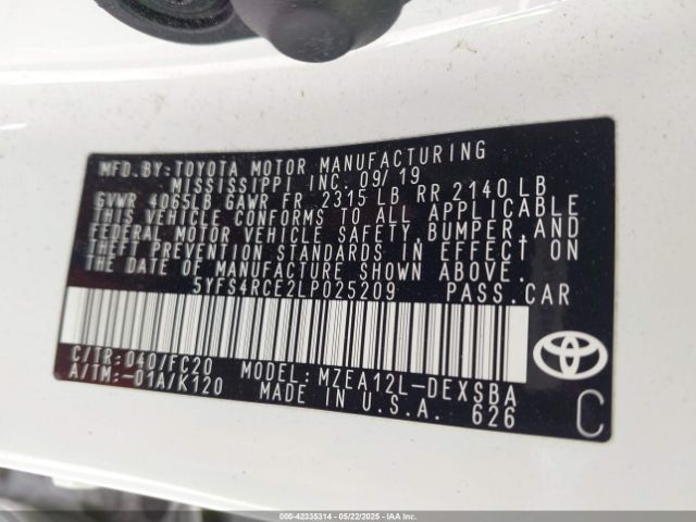 5YFS4RCE2LP025209 Toyota Corolla Se/se Nightshade Edition
