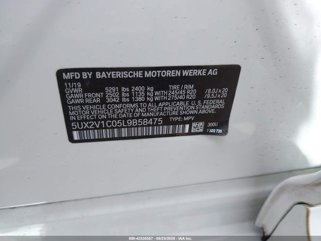 5UX2V1C05L9B58475 BMW X4