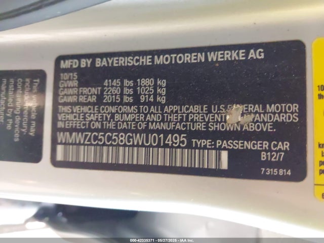 2016 MINI COUNTRYMAN WMWZC5C58GWU01495 Photo 8