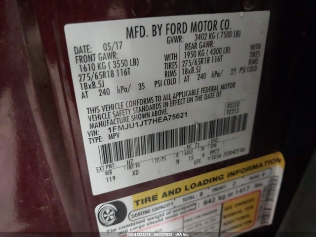 1FMJU1JT7HEA75621 Ford 3.5l gtdi ffv/gasoline