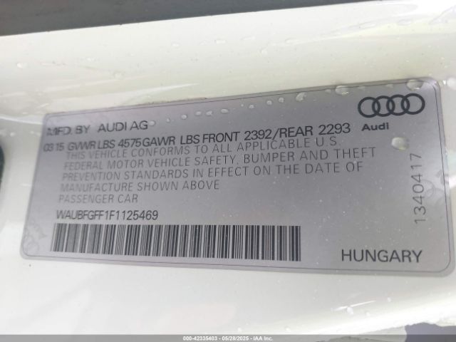 WAUBFGFF1F1125469 Audi S3