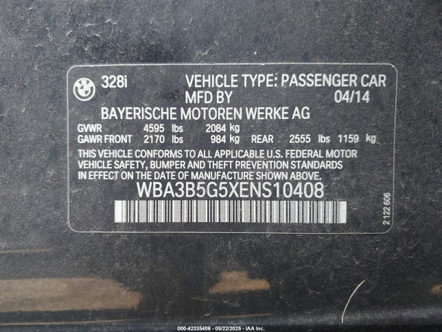 WBA3B5G5XENS10408 BMW 2014