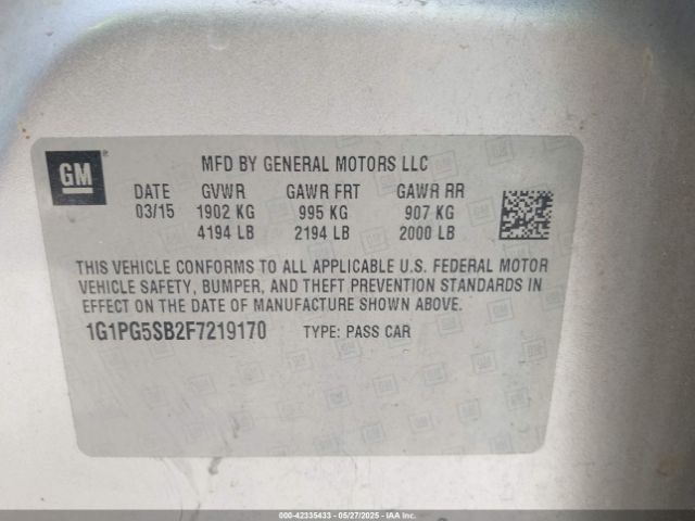 1G1PG5SB2F7219170 Chevrolet CRUZE LTZ