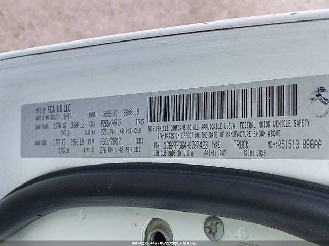 RAM 1500 2017 1C6RR7GG4HS787423 Image 9