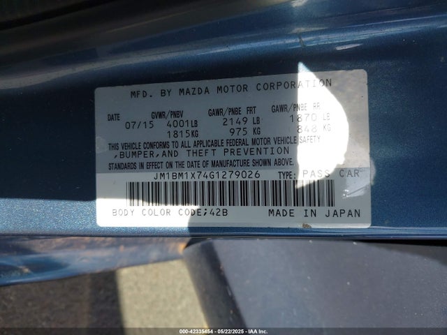 JM1BM1X74G1279026 Mazda pe