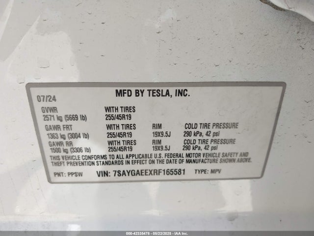 Tesla 2024 2024 7SAYGAEEXRF165581 Image 9