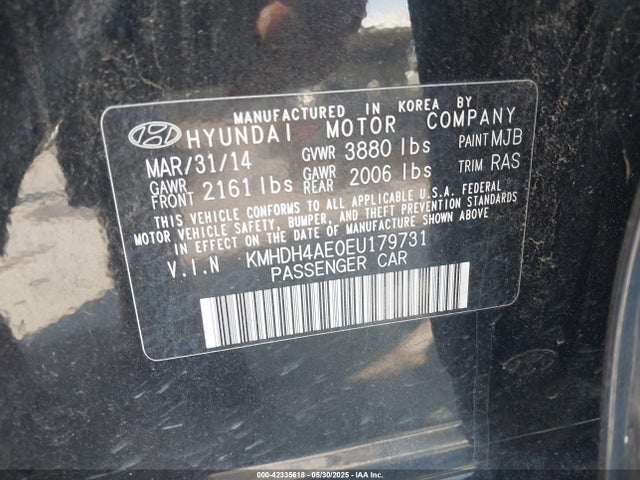 KMHDH4AE0EU179731 Hyundai dohc mpi nu