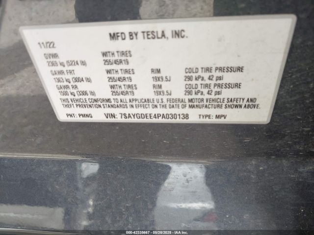 2023 TESLA MODEL Y 7SAYGDEE4PA030138 Photo 8