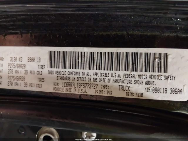 1C6RR7LT9FS773727 RAM 1500 Big Horn