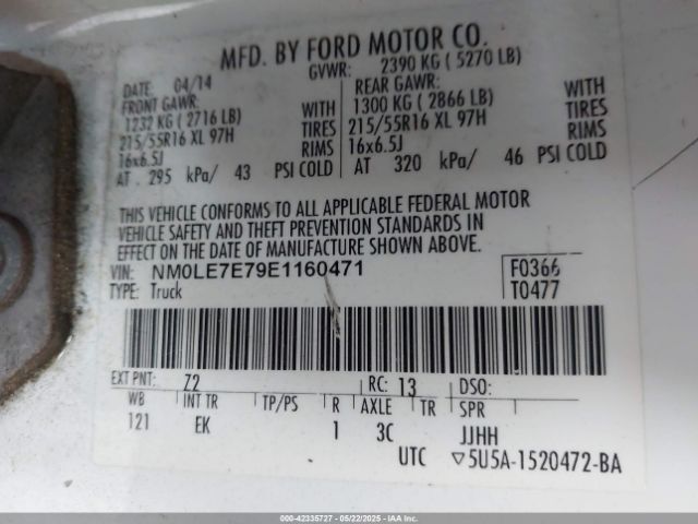 2014 FORD TRANSIT CONNECT NM0LE7E79E1160471 Photo 8