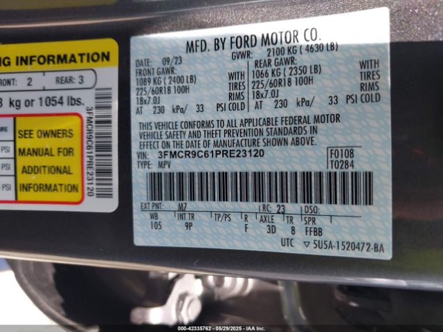 2023 FORD BRONCO SPORT 3FMCR9C61PRE23120 Photo 8