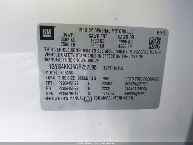 2016 CADILLAC ESCALADE ESV 1GYS4KKJ6GR257095 Photo 8