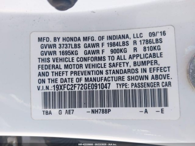 19XFC2F72GE091047 Honda CIVIC EX