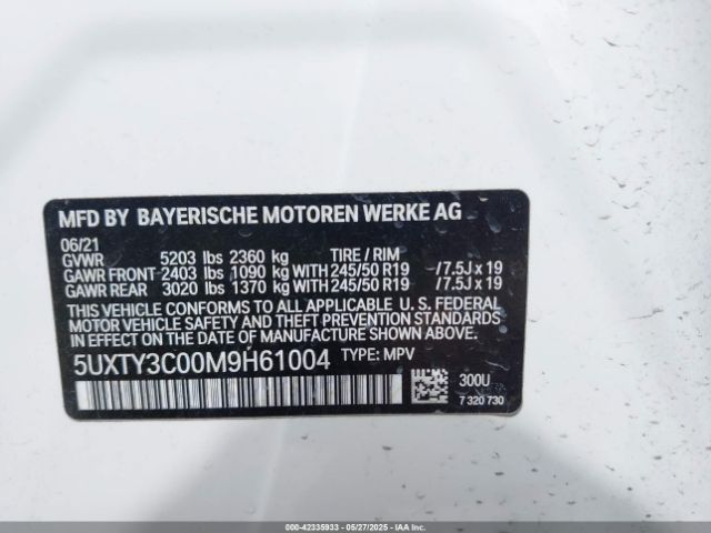 2021 BMW X3 5UXTY3C00M9H61004 Photo 8