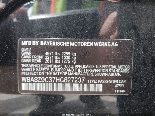 2017 BMW 330I GRAN TURISMO WBA8Z9C37HG827237 Photo 8
