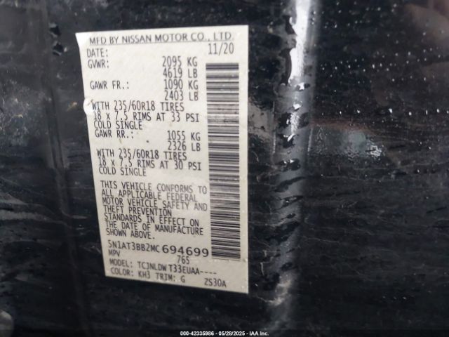 2021 NISSAN ROGUE 5N1AT3BB2MC694699 Photo 8
