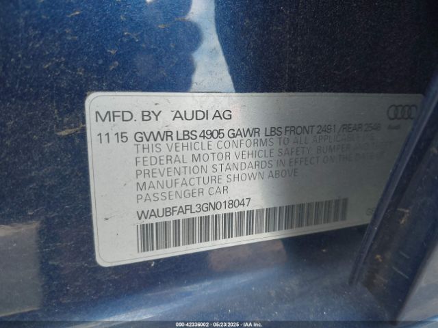 2016 AUDI A4 WAUBFAFL3GN018047 Photo 8