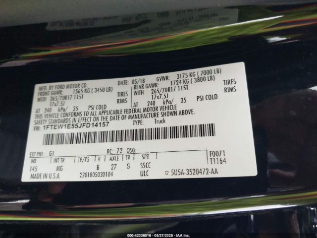 1FTEW1E55JFD14157 Ford F-150 Xlt