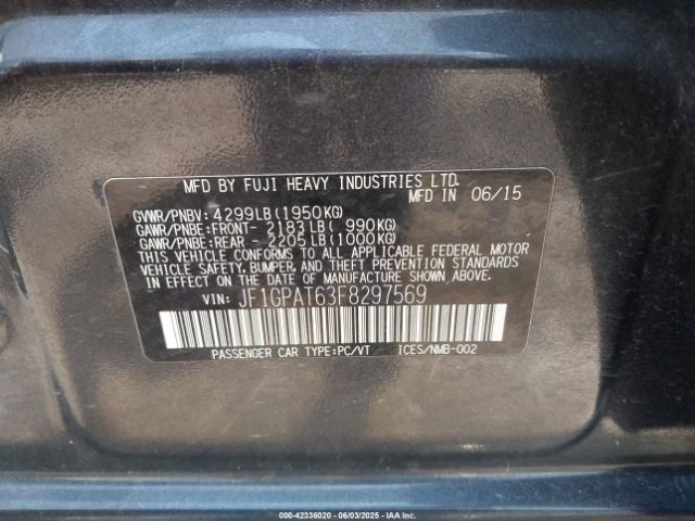 JF1GPAT63F8297569 Subaru Impreza 2.0i Sport Premium
