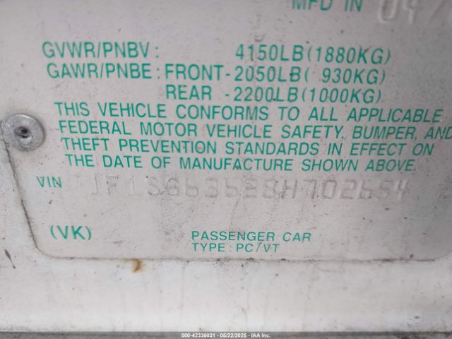 2008 SUBARU FORESTER JF1SG63628H702654 Photo 8