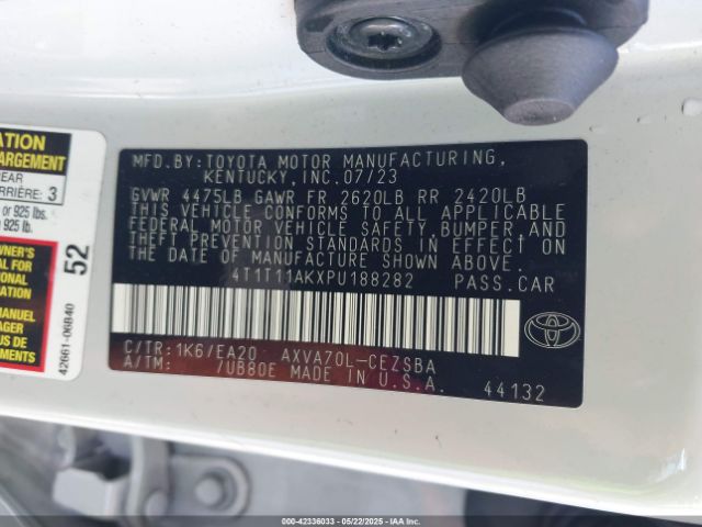4T1T11AKXPU188282 Toyota a25a-fks