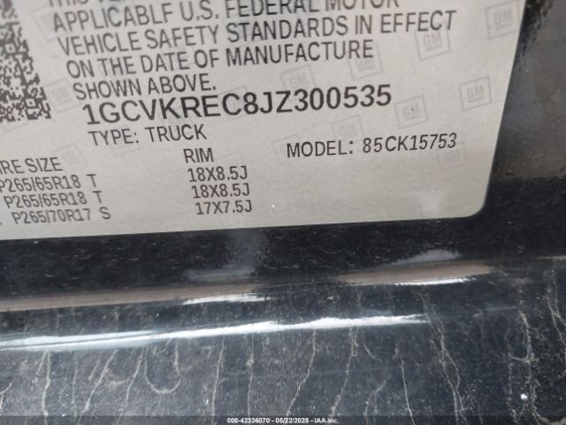 2018 CHEVROLET SILVERADO 1500 1GCVKREC8JZ300535 Photo 8