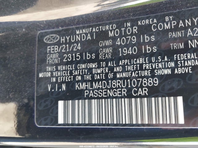 KMHLM4DJ8RU107889 Hyundai gdi kappa