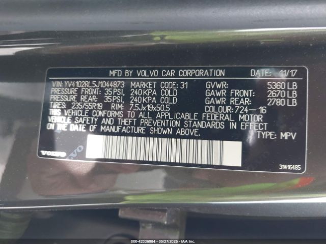 2018 VOLVO XC60 YV4102RL5J1044873 Photo 8