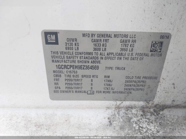 1GCRCPEH9EZ364569 Chevrolet Silverado 1500 Work Truck 1wt