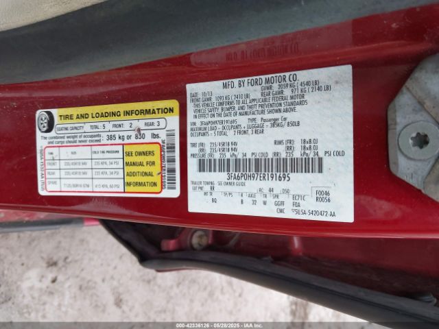 3FA6P0H97ER191695 Ford FUSION SE