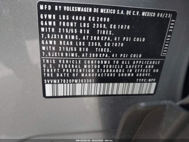 3VVMX7B20PM363301 Volkswagen tsi