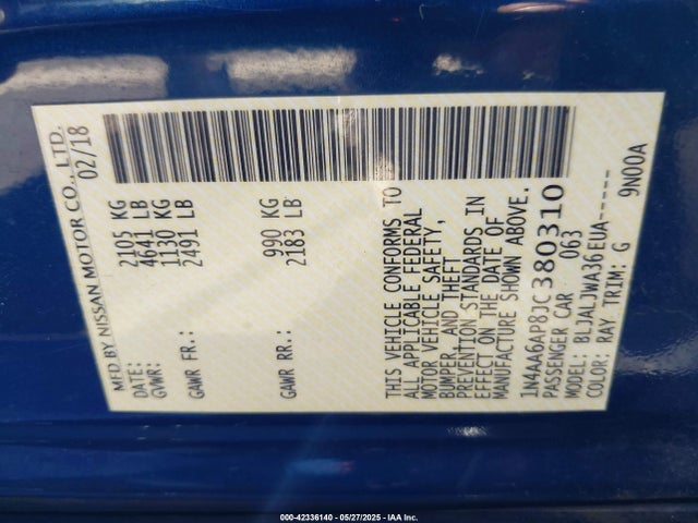 1N4AA6AP8JC380310 Nissan 2018