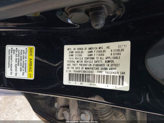 2011 ACURA TL 19UUA8F53BA008060 Photo 8