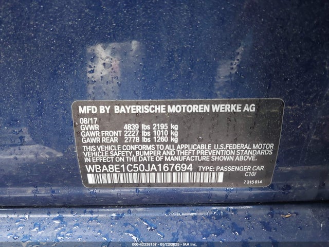 BMW 330e 2018 WBA8E1C50JA167694 Image 9